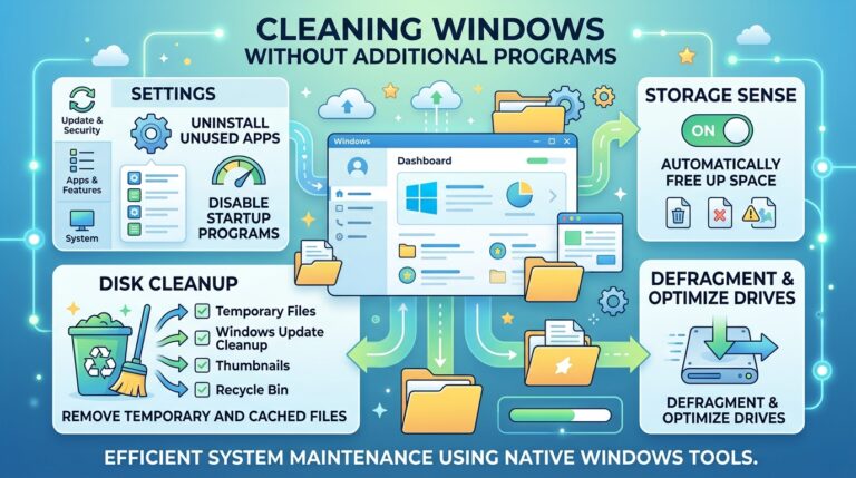 Clean Windows without third-party software
