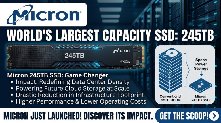 Micron 6600 ION 245TB SSD in a data center rack