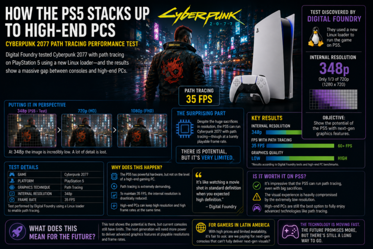 Cyberpunk 2077 on PlayStation 5 at low resolution