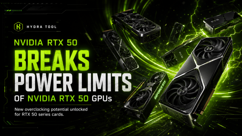 Visually appealing NVIDIA RTX 50 GPU with GDDR7 specs and HYDRA tool NVIDIA RTX 50 enhancements.