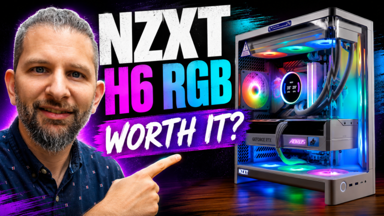 NZXT H6 RGB Plus mid-tower PC case with curved glass and RGB fans