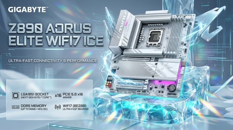 Z890 AORUS ELITE WIFI7 ICE motherboard from Gigabyte